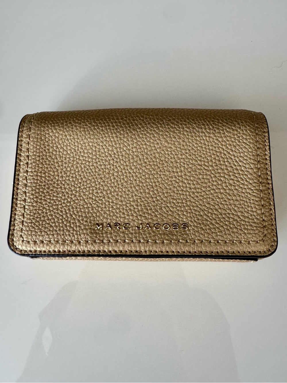 Marc Jacobs Metallic Gold Pebbled Leather Groove Mini